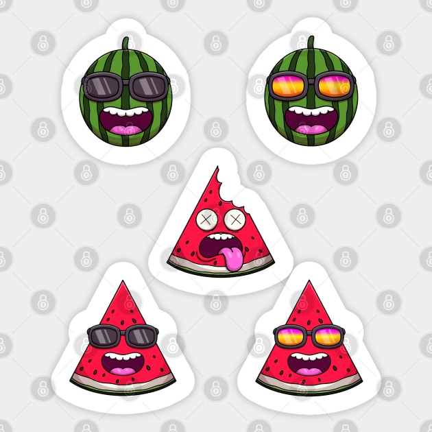 Watermelon Cartoon Sticker Pack Sticker by TheMaskedTooner